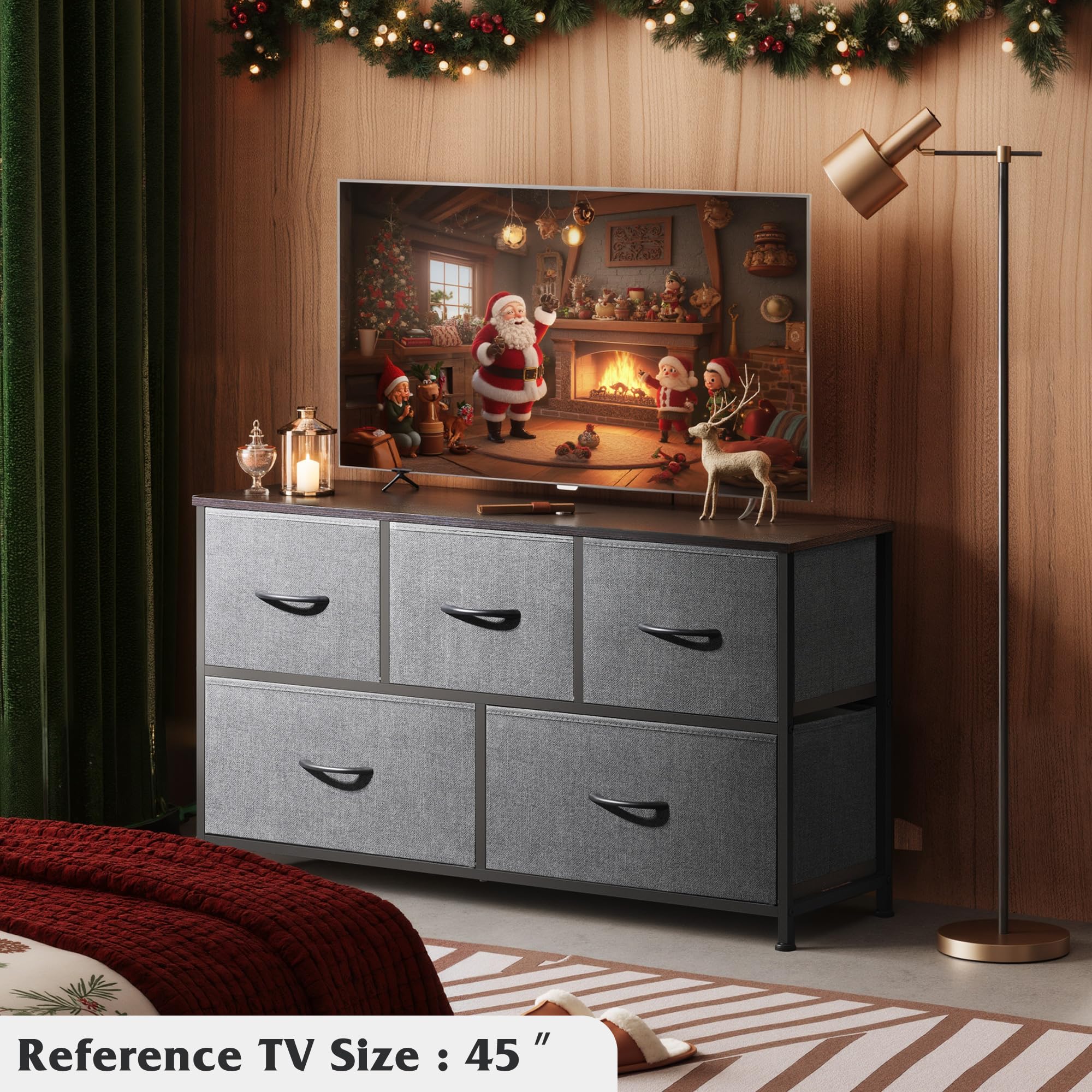 WLIVE dresser fabric-bin closeup showing breathable, easy-to-clean storage