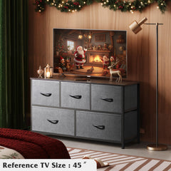 WLIVE dresser fabric-bin closeup showing breathable, easy-to-clean storage