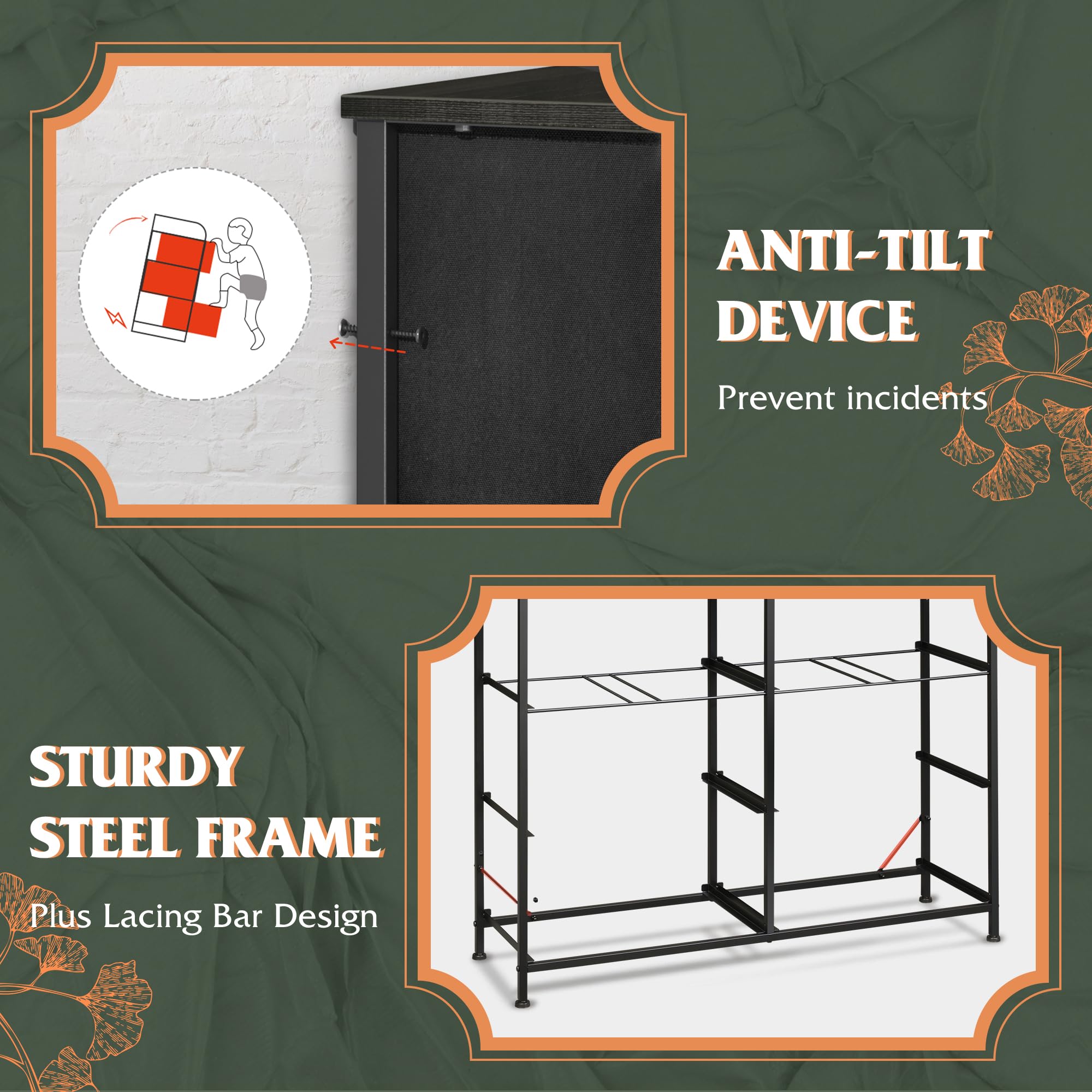 Easy-assembly WLIVE dresser with included hardware.