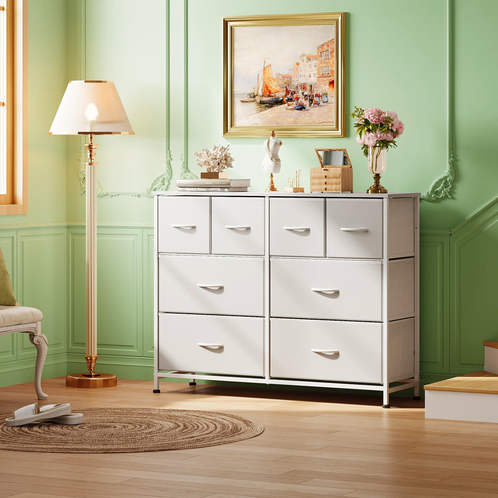 WLIVE dresser white finish brightens spaces and matches varied decor.