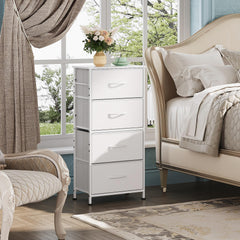 WLIVE dresser wood top shown displaying decor and a lamp.