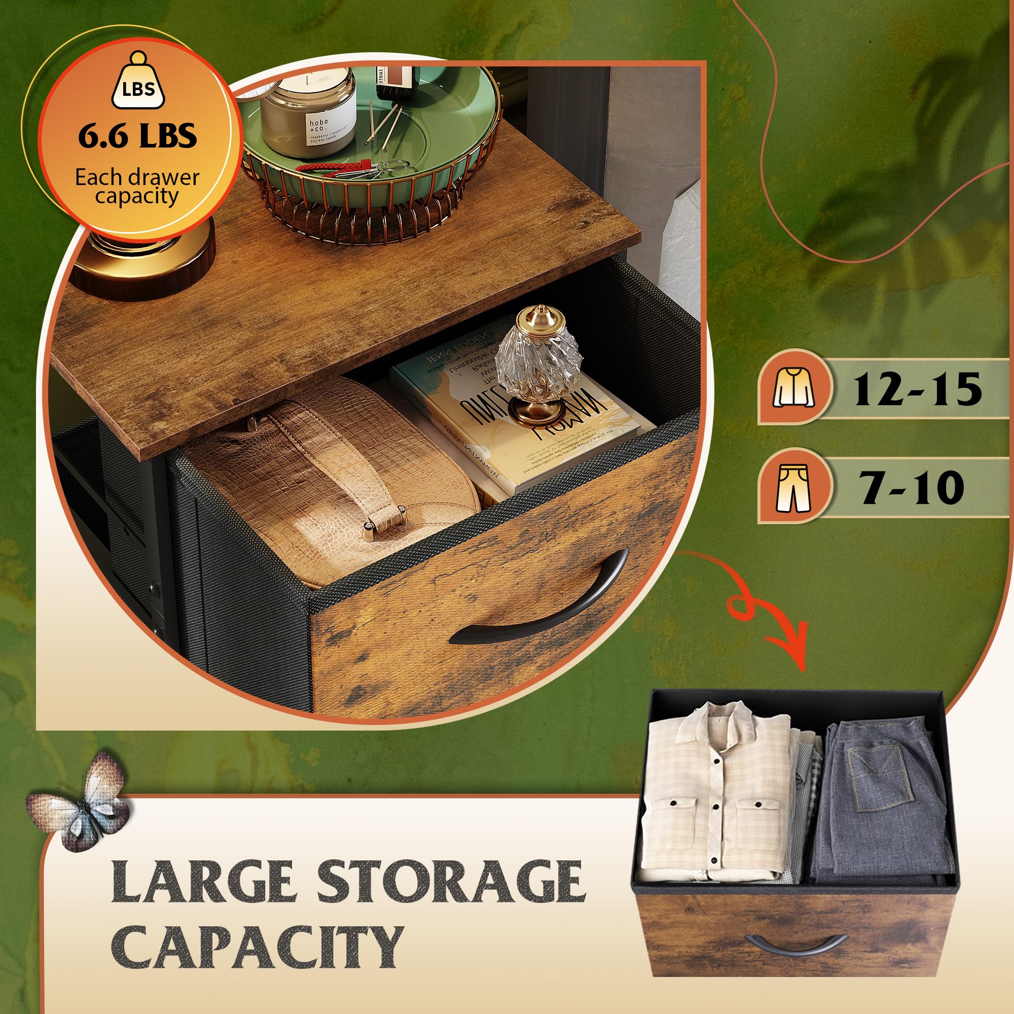 WLIVE dresser with wood top doubles as display surface for decor.
