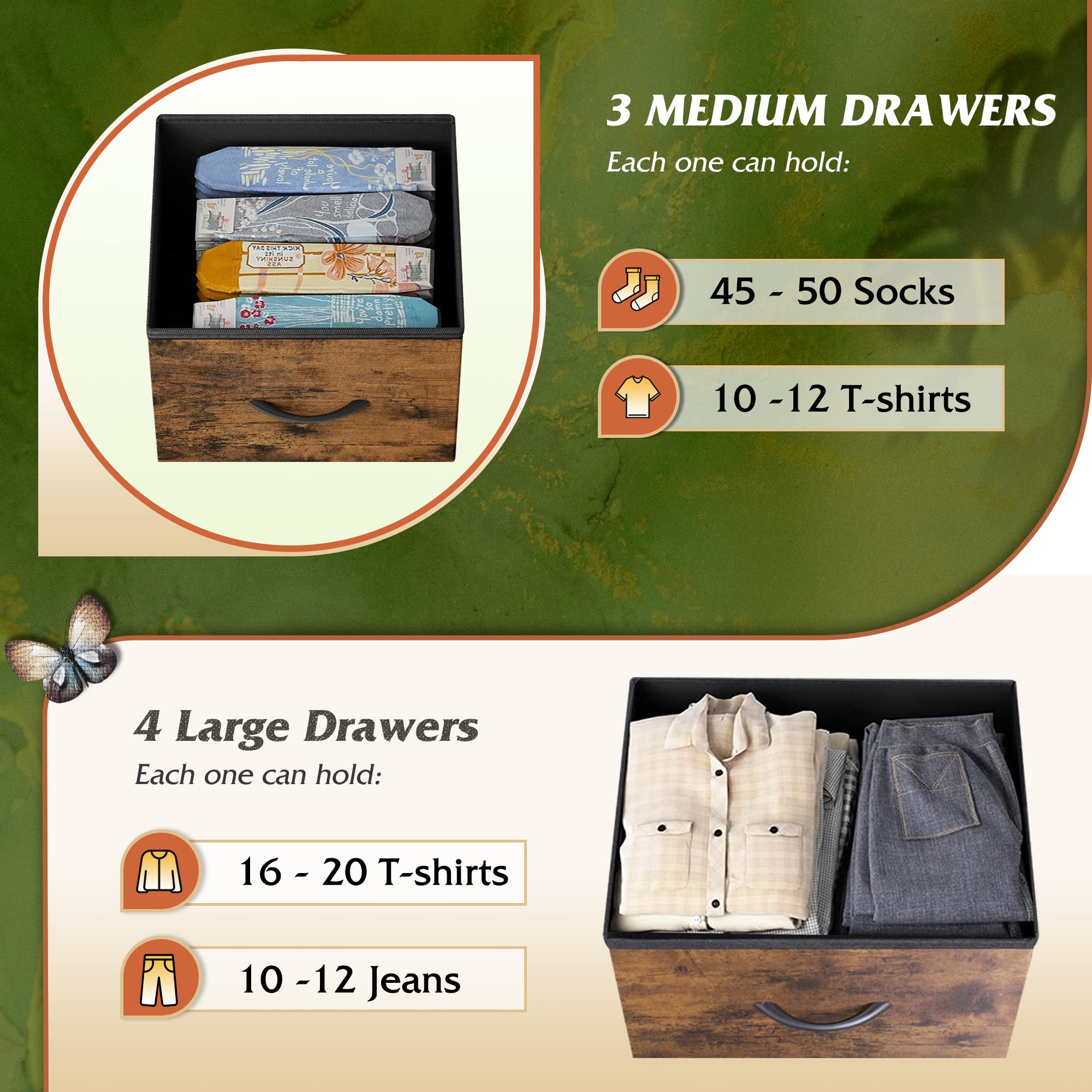 WLIVE fabric bins help tidy CDs, DVDs, and small gadgets.