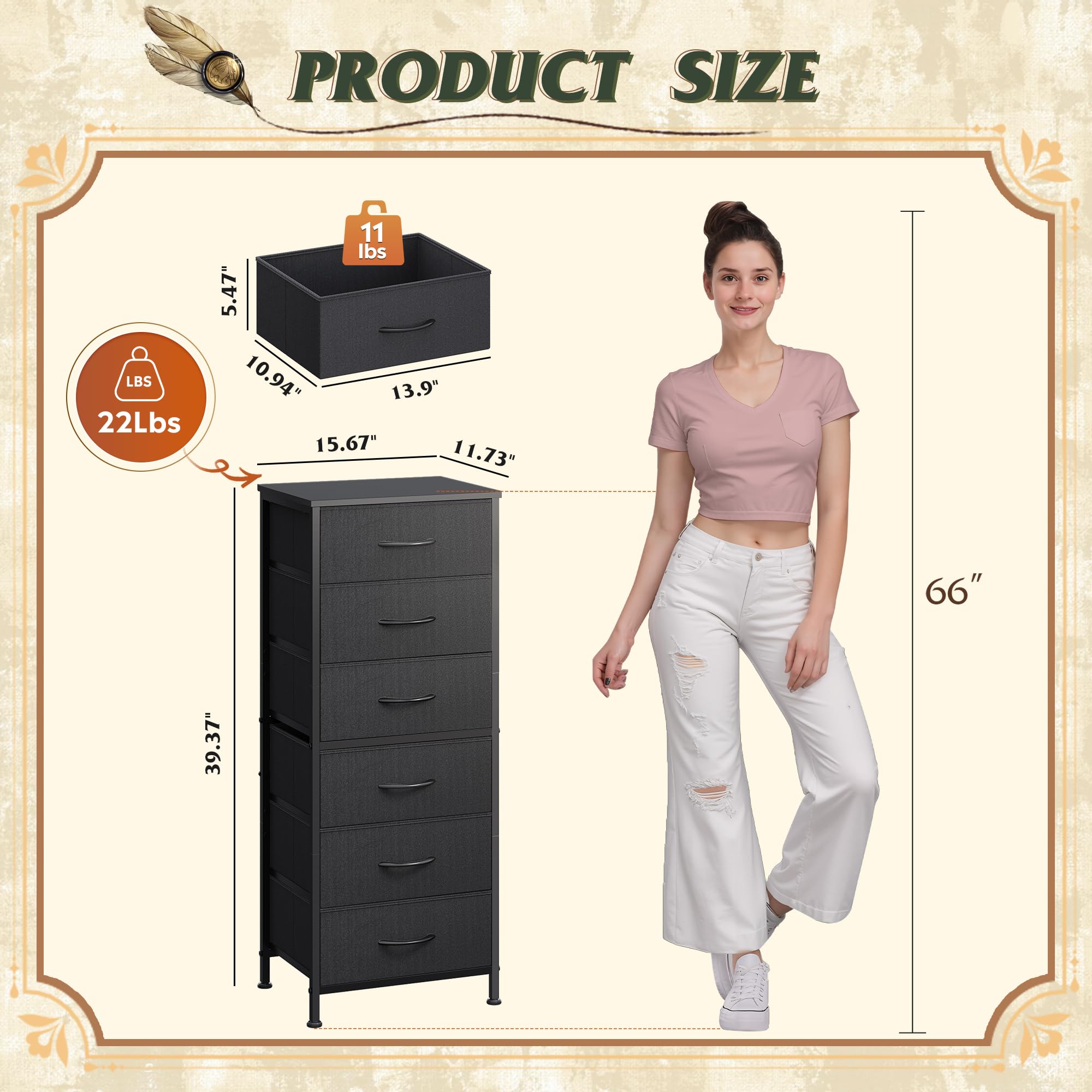 WLIVE fabric drawer close-up shows breathable panels for easy organization