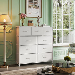 WLIVE fabric drawer close-up shows deep, breathable bins for easy access.