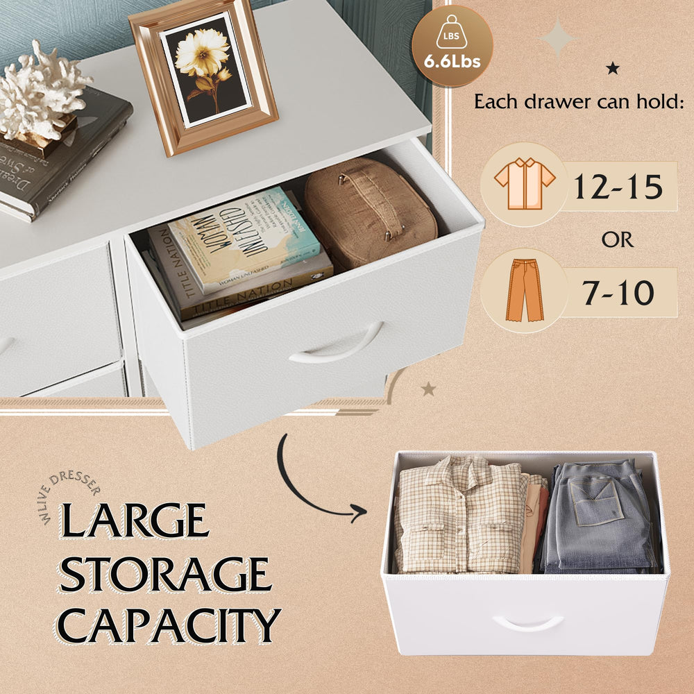 WLIVE fabric dresser adjustable casters for easy repositioning