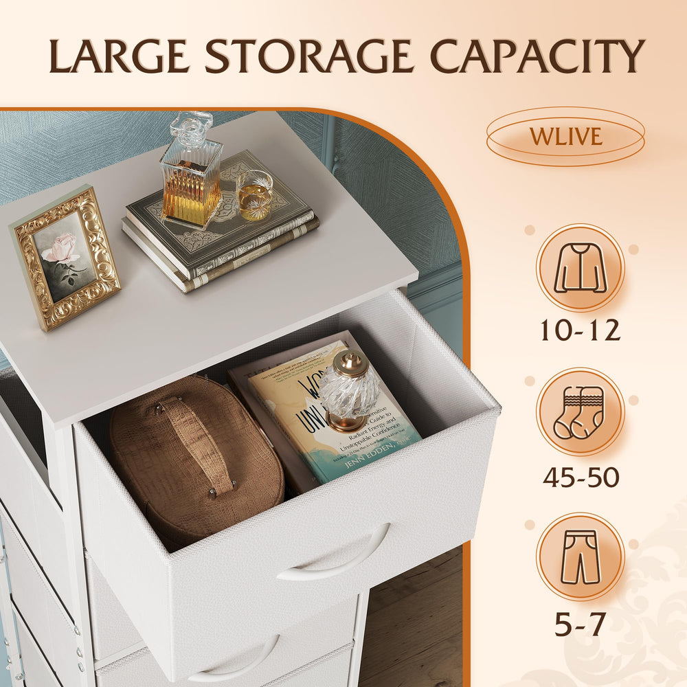 WLIVE fabric dresser anti-tip accessories for safer placement.