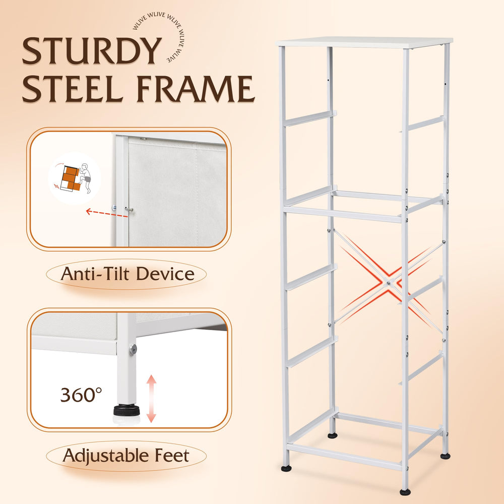 WLIVE fabric dresser shown in a bedroom or hallway for versatile placement.
