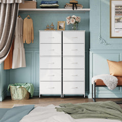 WLIVE fabric dresser fabric-bin storage allows breathable organization.