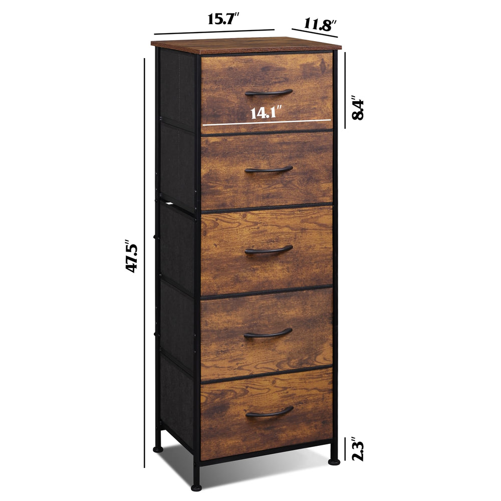 WLIVE fabric dresser with fabric bins for neat clothing and accessories