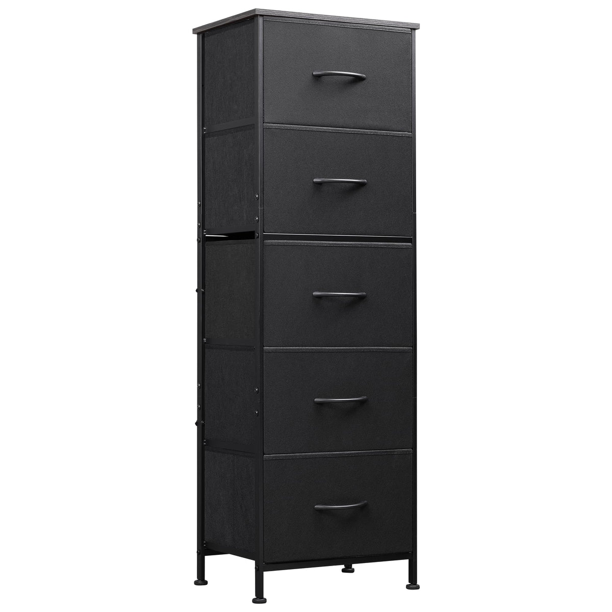WLIVE Fabric Dresser with wood top shows sturdy storage for lamps and decor