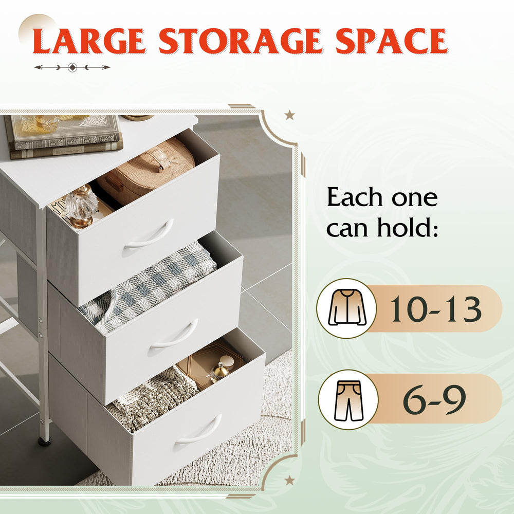Easy pull handles on WLIVE nightstand for quick drawer opening.