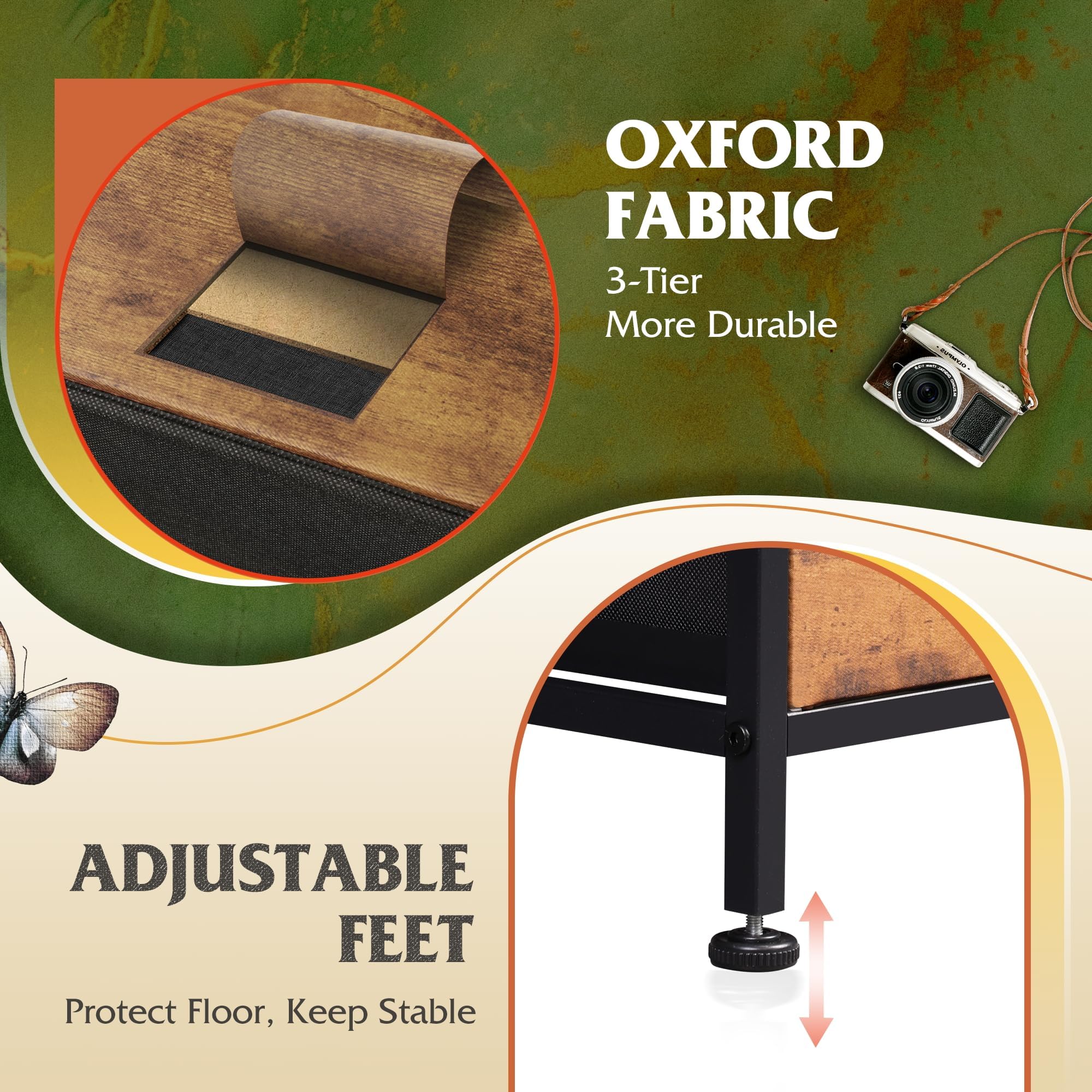 WLIVE rustic-brown finish adds warm vibe to any room