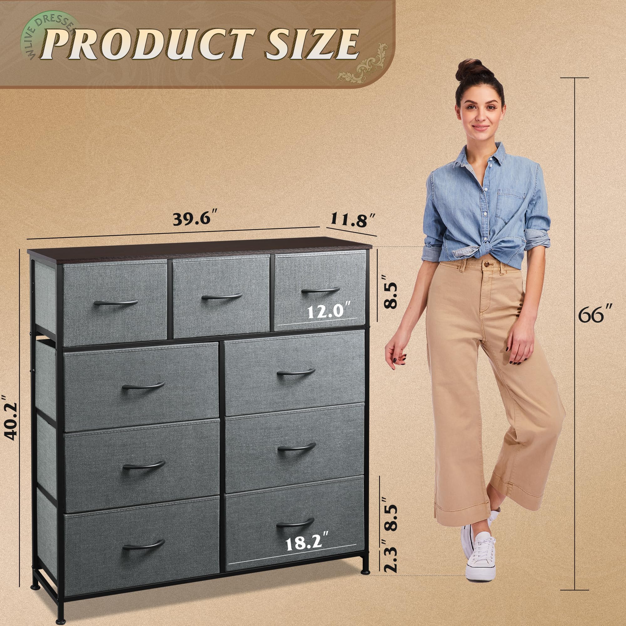 Sturdy WLIVE steel frame provides lasting support for daily use.