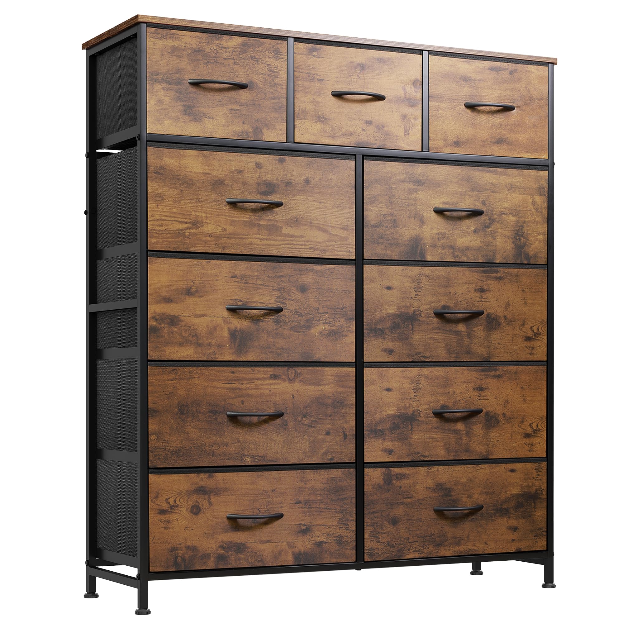 WLIVE tall dresser with wood top showcasing sturdy design for bedroom storage