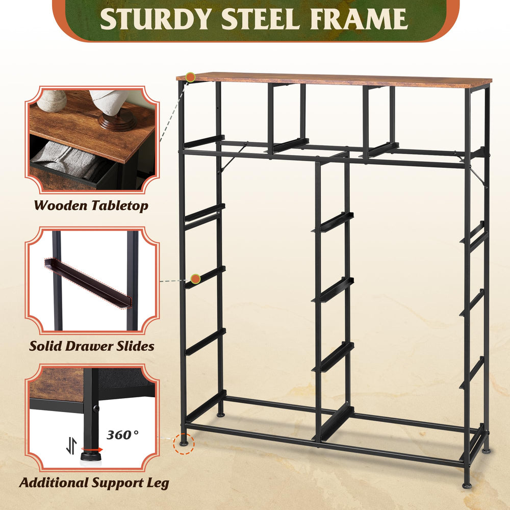 WLIVE wood-top display area ideal for decor and daily items
