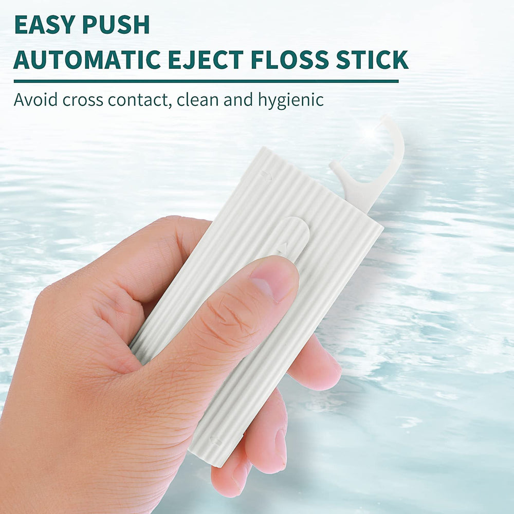 WLLHYF refillable floss picks 10-pack indicates cost-efficient replacement.
