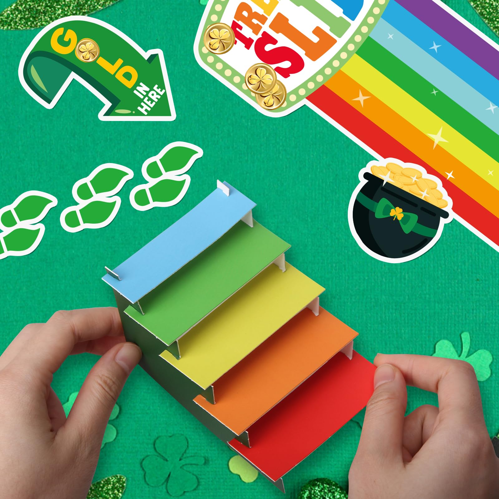 Wninbu Leprechaun Trap Kit for Kids glitter foam stickers brighten parties and classrooms