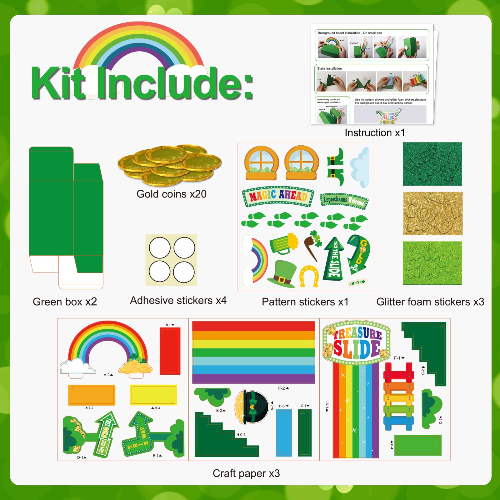 Wninbu Leprechaun Trap Kit for Kids sturdy gold badges for a shiny finish