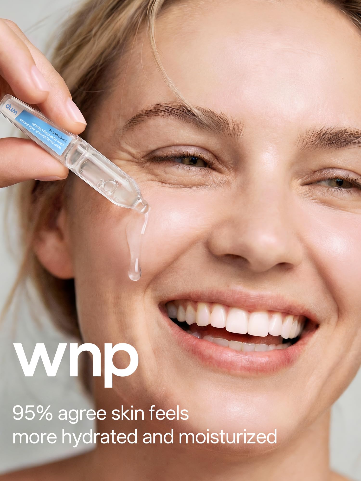 WNP serum applied under makeup for a smooth base