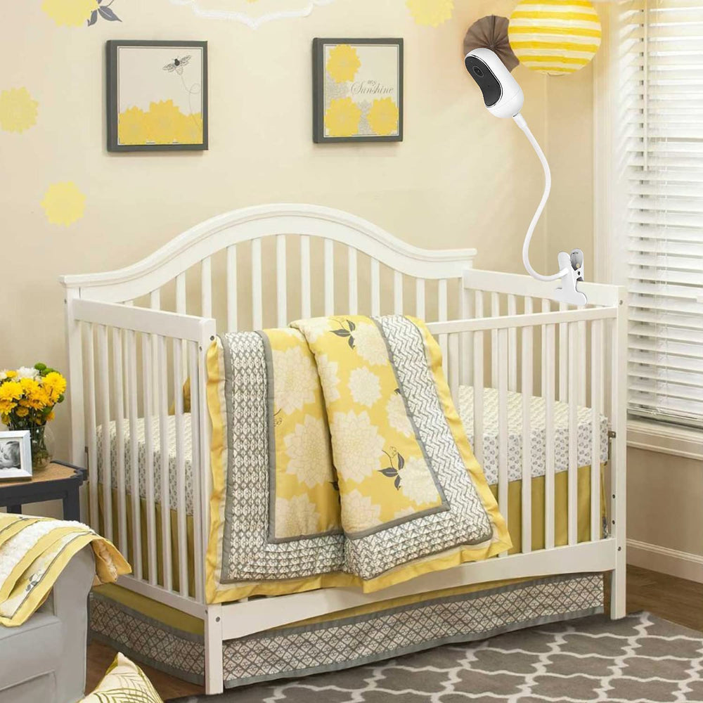 Wochel white mount blends with nursery while keeping camera reachable