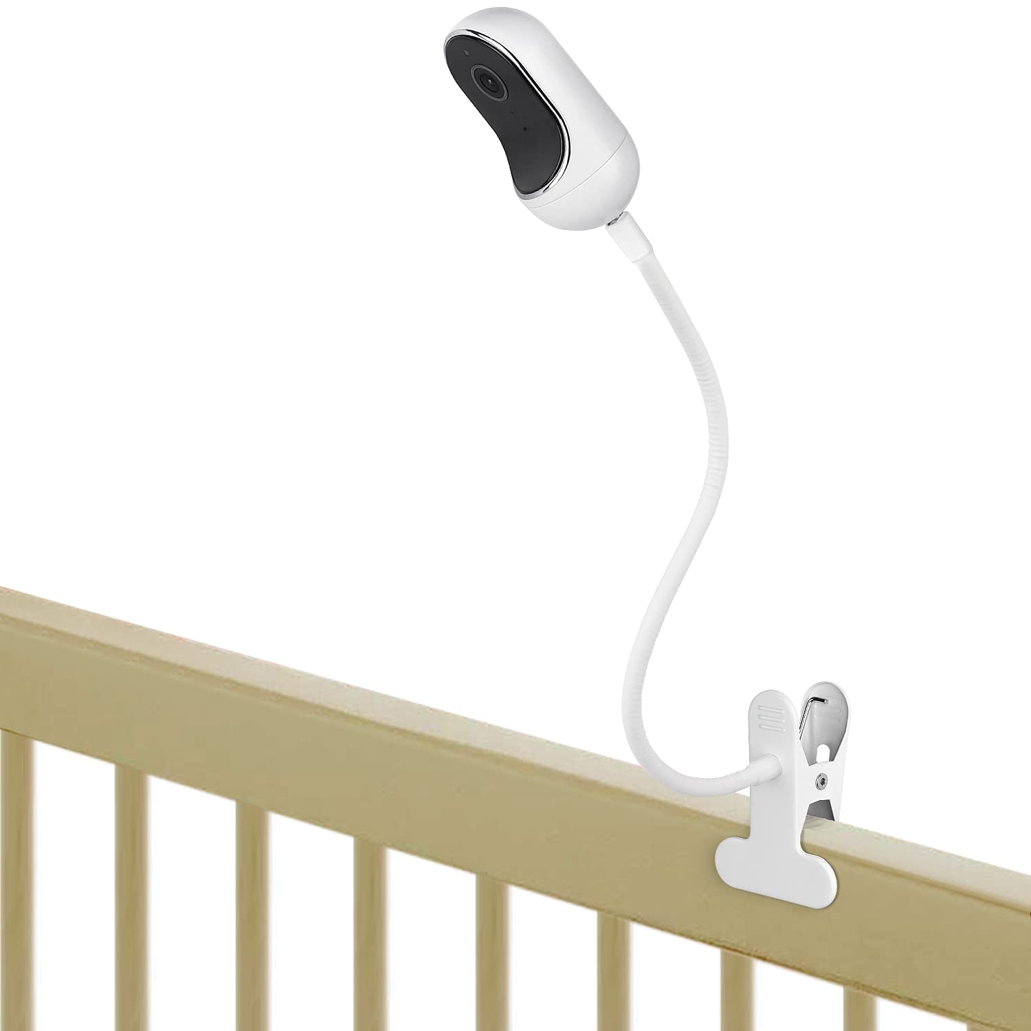 Wochel flexible clip mount securing Owlet camera on crib edge
