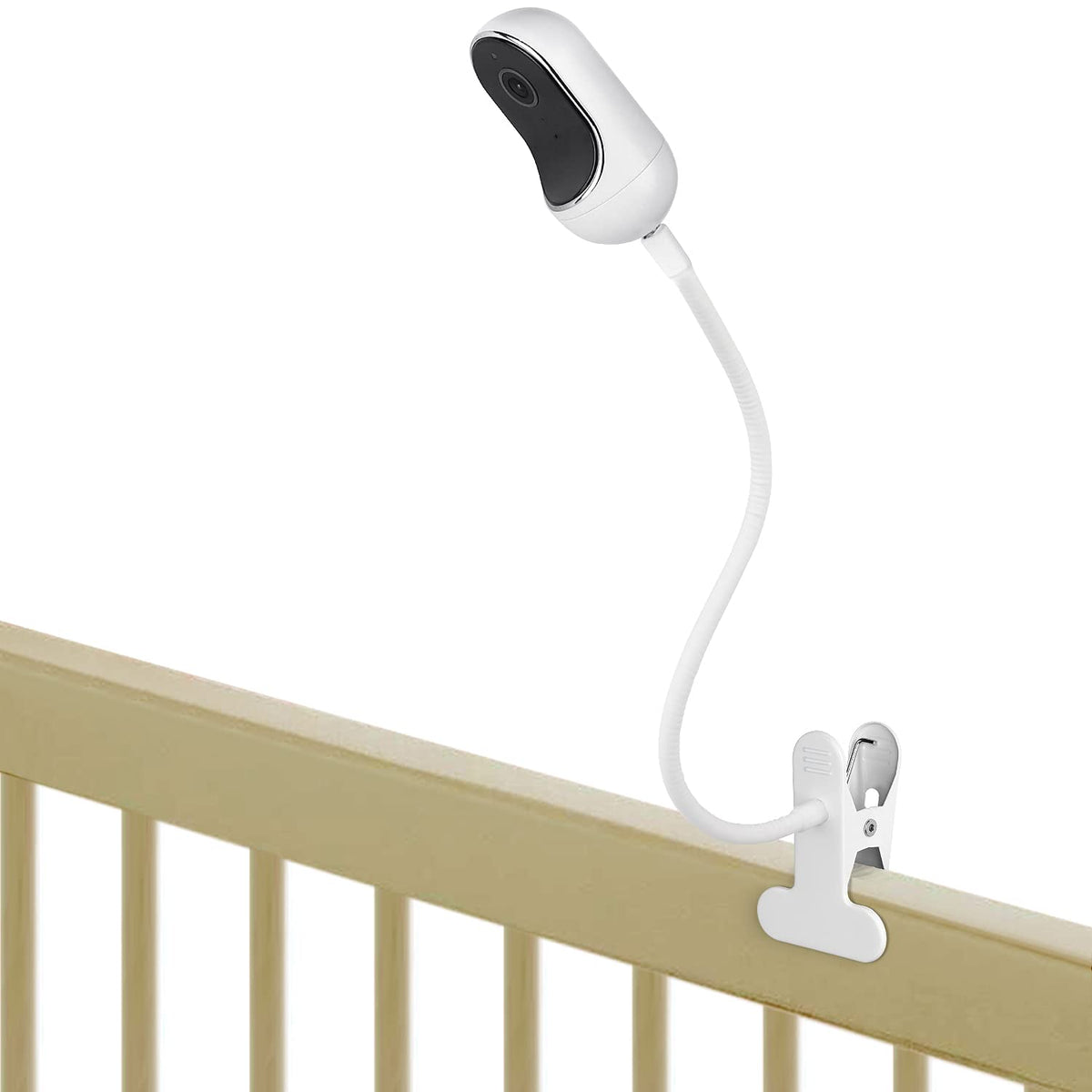 Wochel flexible clip mount securing Owlet camera on crib edge