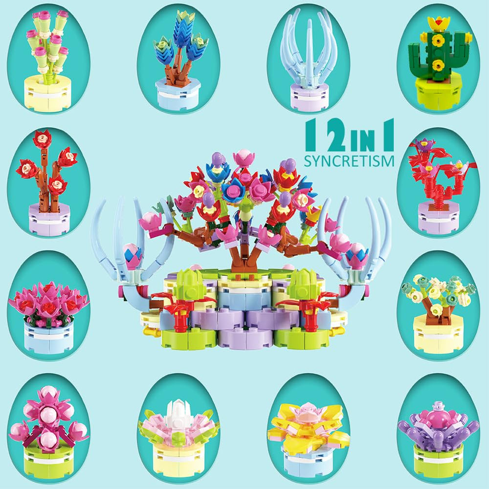 WODMAZ Easter surprise eggs showing succulent blocks in action
