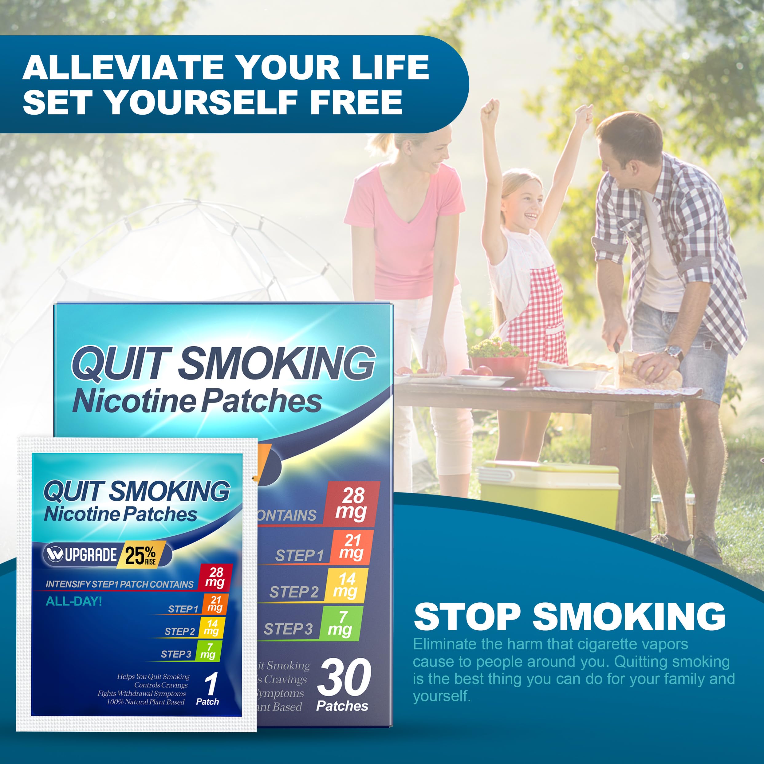 WOFANLI quit-smoking patch usable at home, work, or on the go