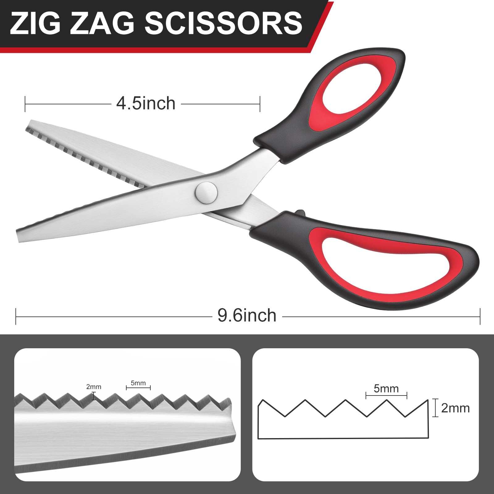 WFOEJEJ pinking shears demonstrating fray prevention on textiles