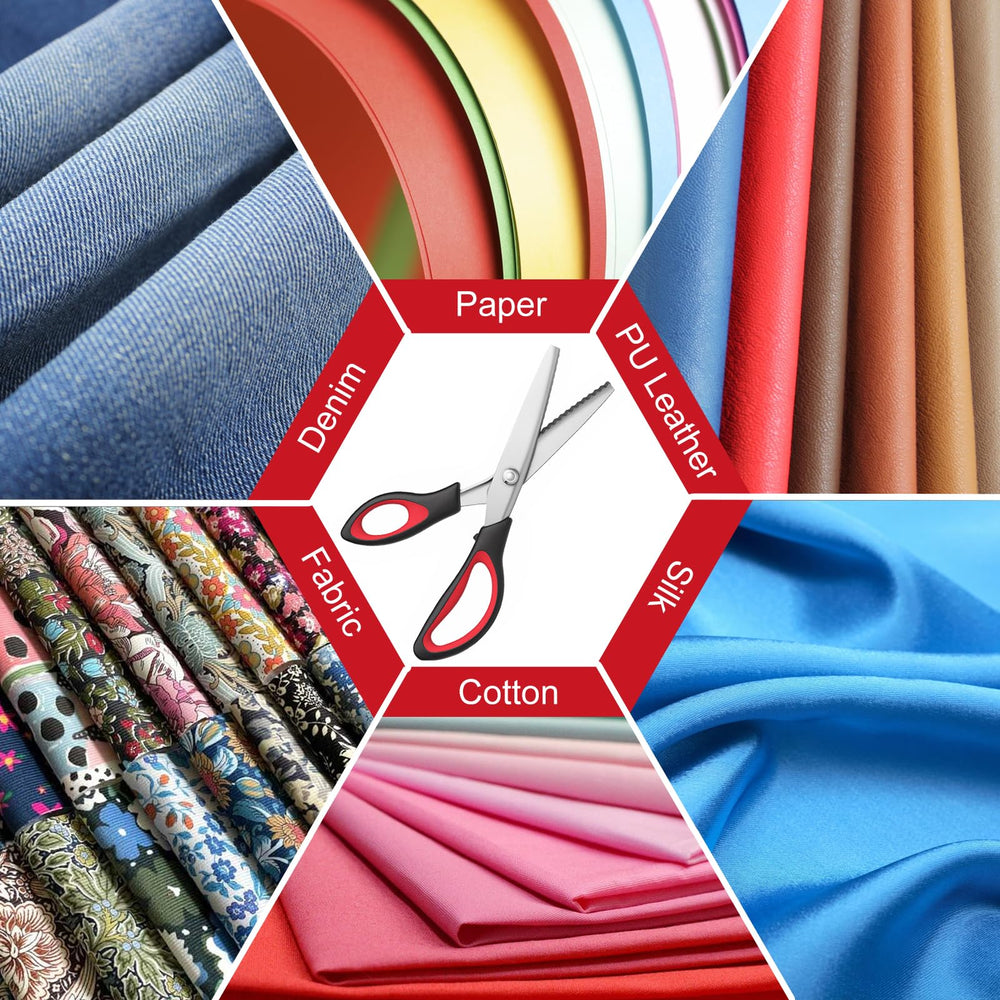 WFOEJEJ pinking shears cutting leather and silk edges for craft projects