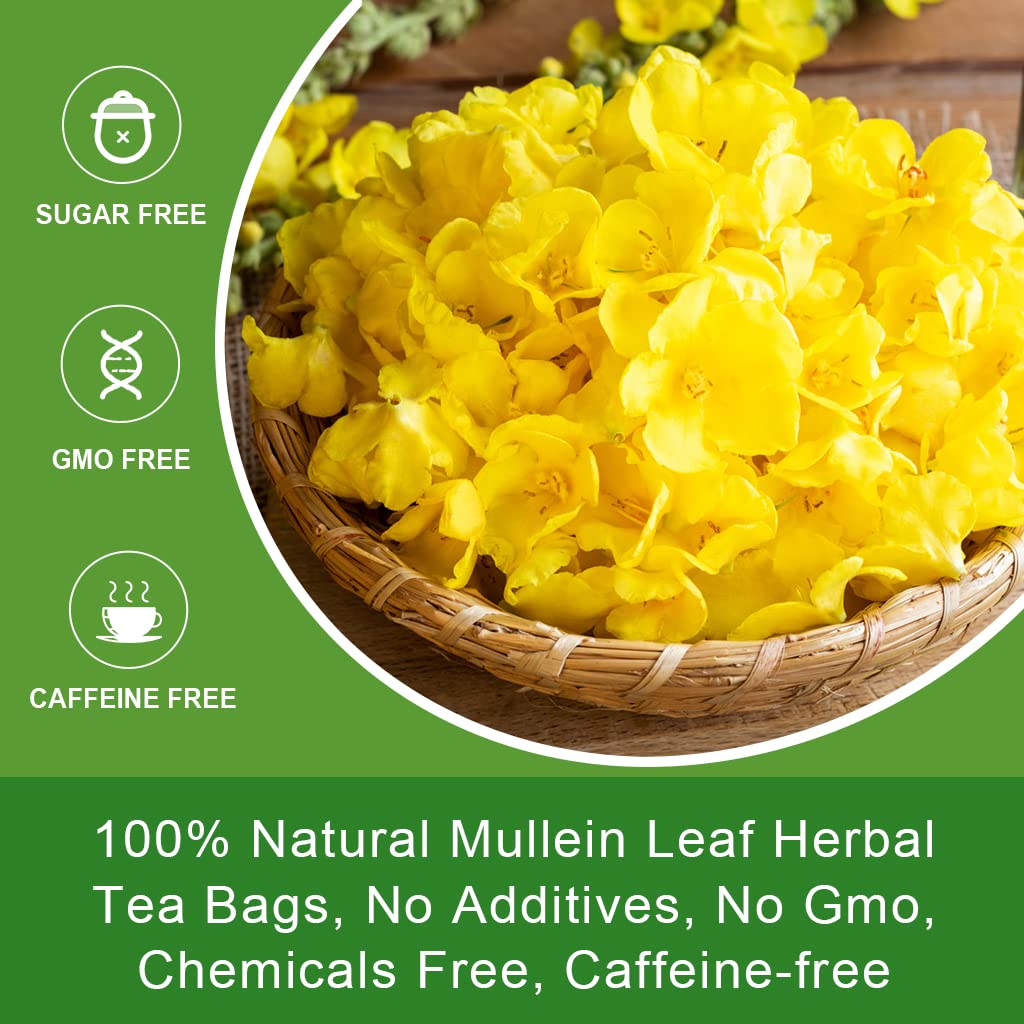 WOGORGT Natural Mullein Tea Leaves with grassy aroma