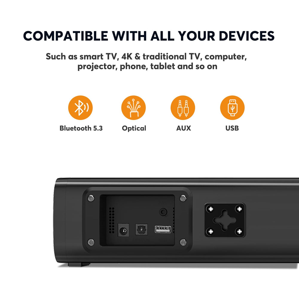 Wohome S100 Bluetooth 5.3 connection enables wireless streaming.