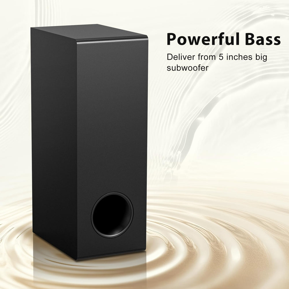 Wohome soundbar back ports reveal optical ARC and USB for versatile setup