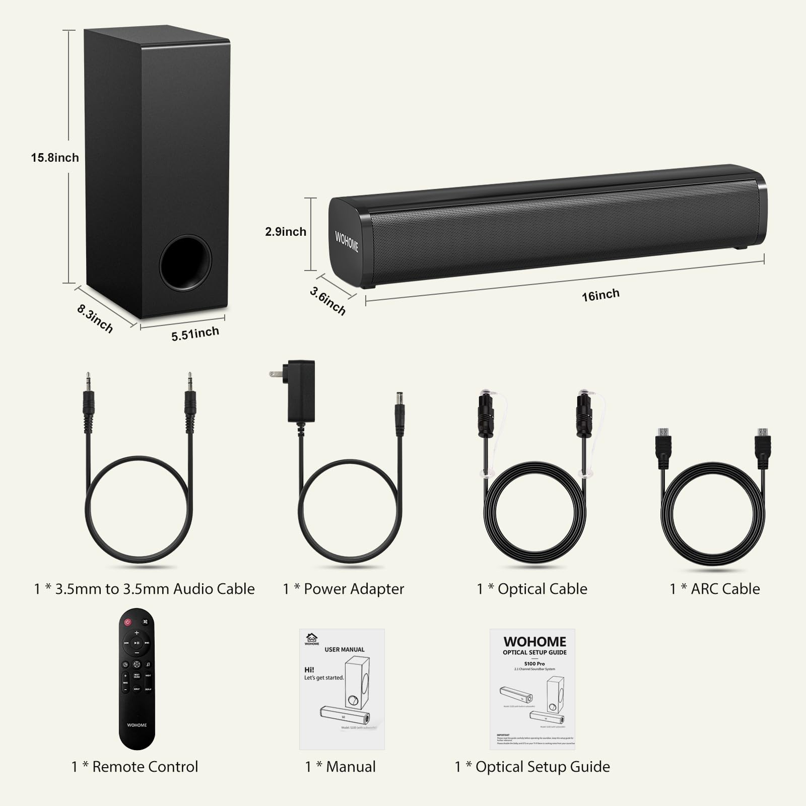 Wohome soundbar for movies, games, and music enhances immersion and dialogues