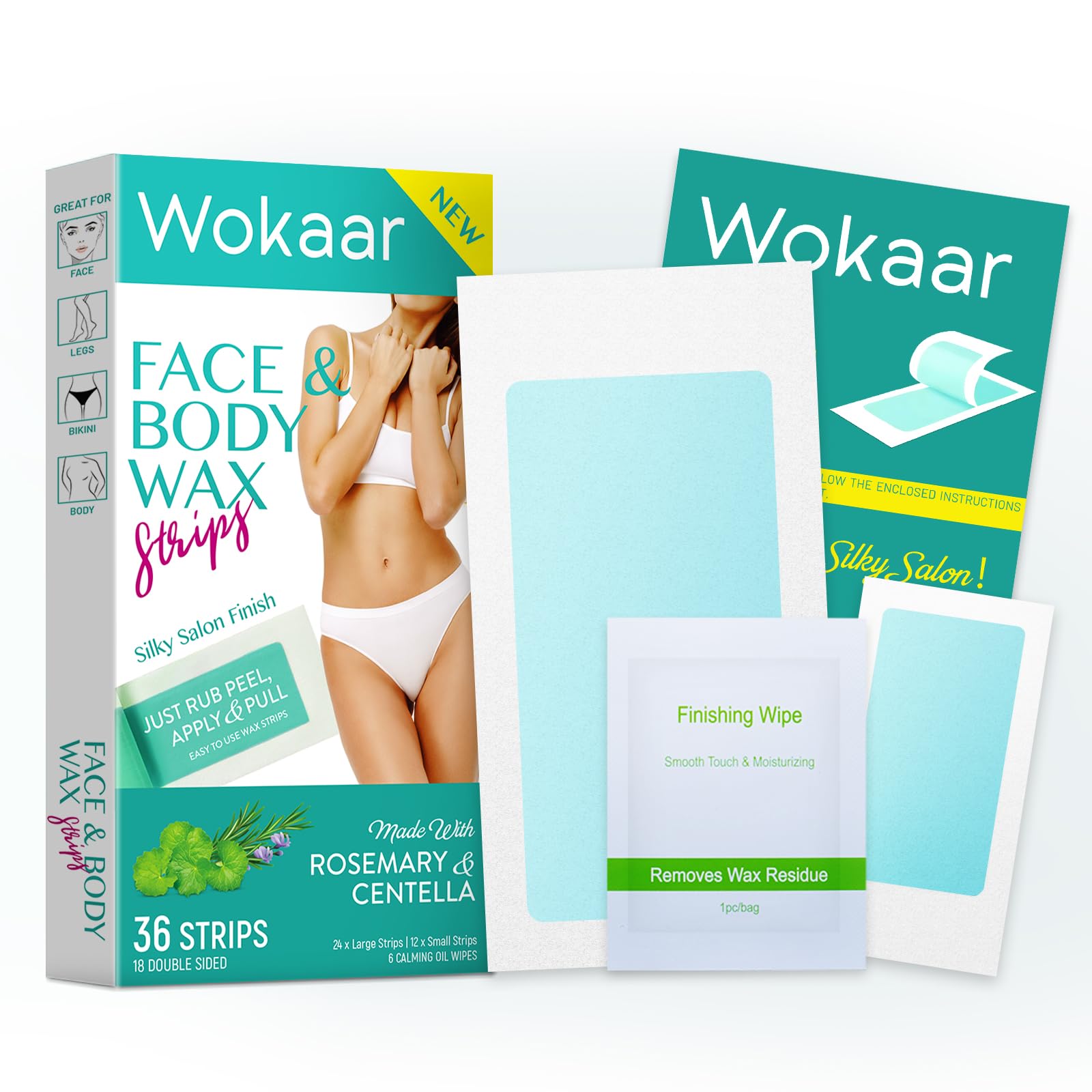 Wokaar body wax strips for large sheets ideal for legs and bikini area offer long‑lasting smoothness.
