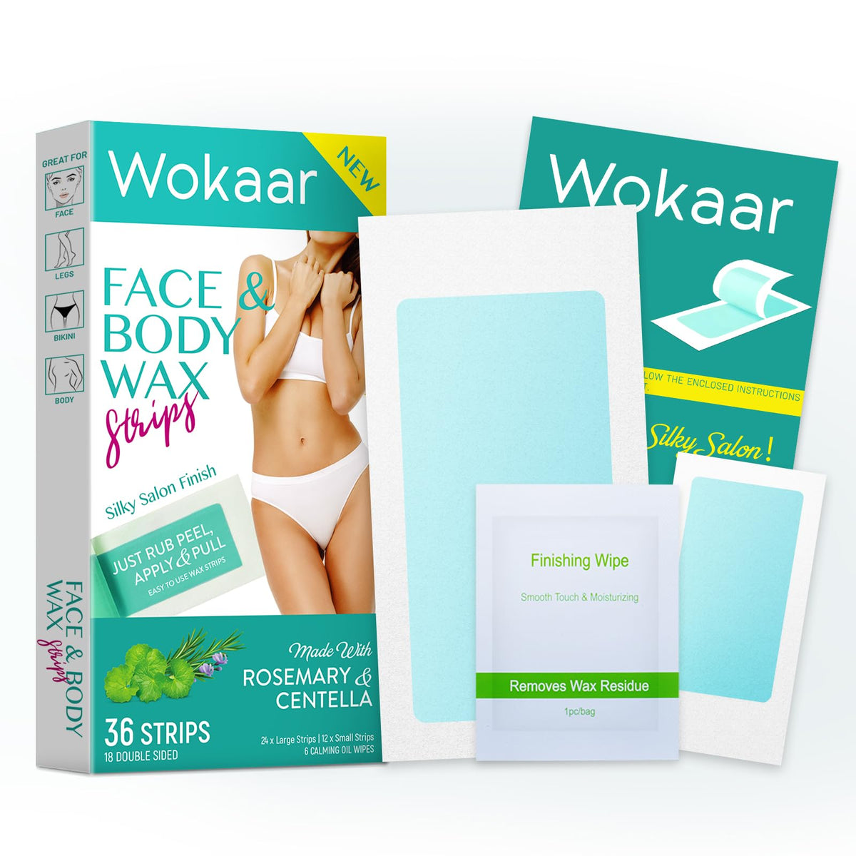 Wokaar body wax strips for large sheets ideal for legs and bikini area offer long‑lasting smoothness.
