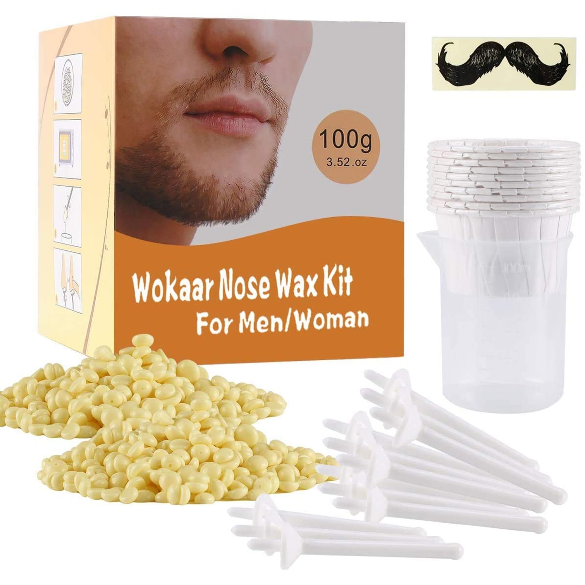 Wokaar nose wax kit box for at-home grooming of nose and ear hair
