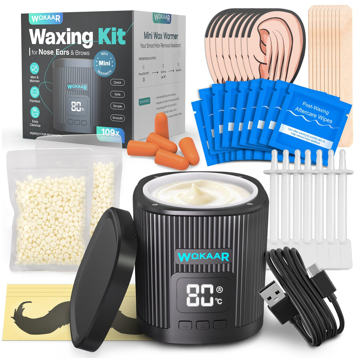 Wokaar wax warmer with digital control for safe, controlled waxing at home