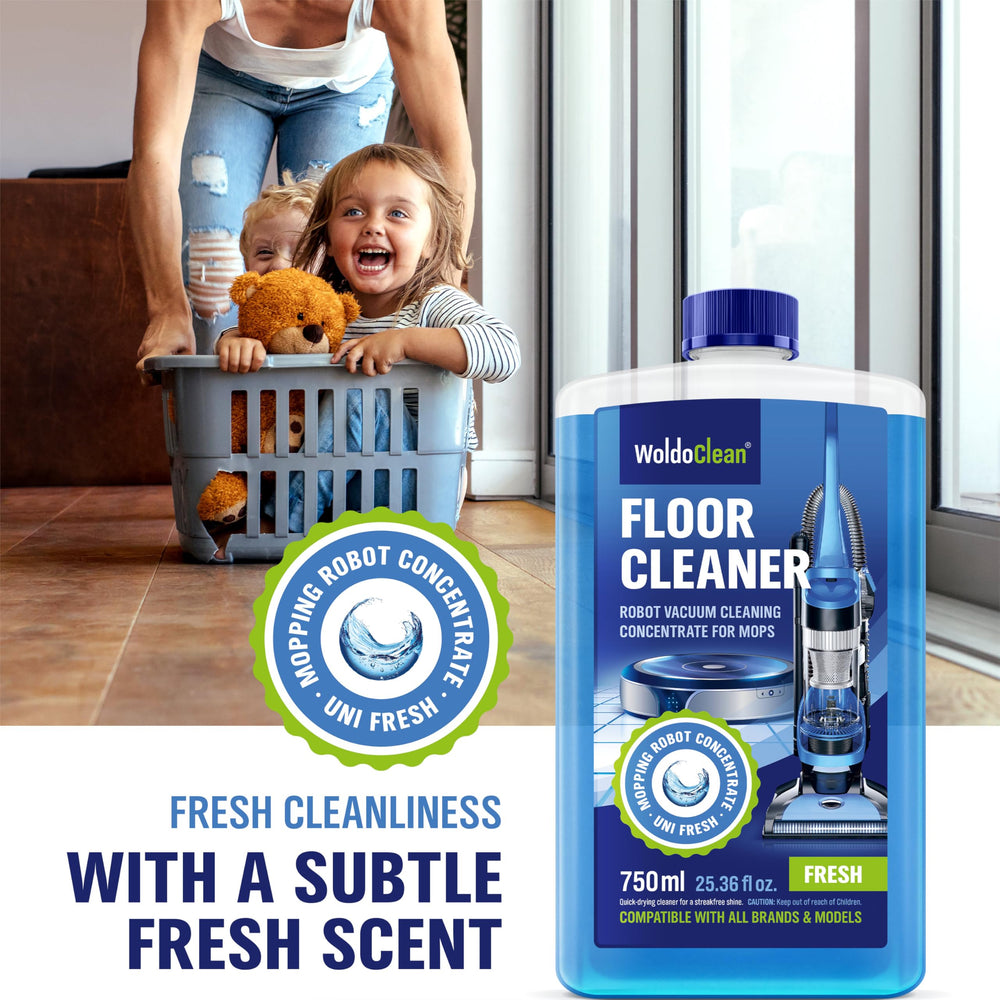 WoldoClean concentrate bottle offers up to 150 uses per purchase.