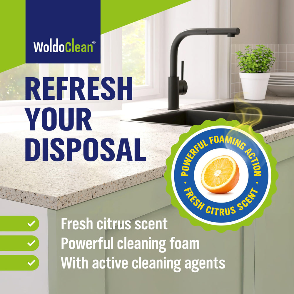 WoldoClean tablet fits most standard disposals and septic systems