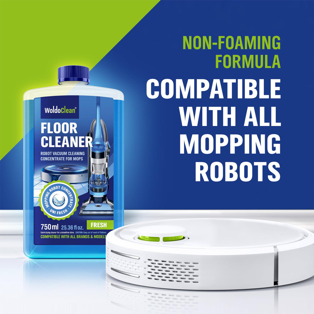 WoldoClean multi-surface safe formula protects hardwood, tile, vinyl, and laminate.