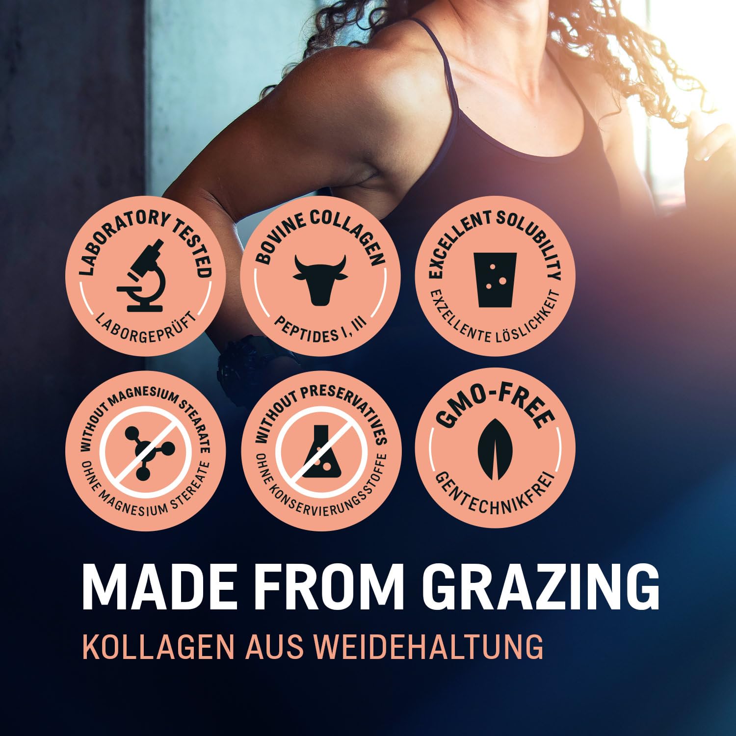 WoldoHealth collagen peptides packaging neatly placed on a shelf