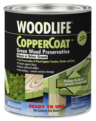Wolman CopperCoat Green bottle pour protects outdoor wood from moisture and pests