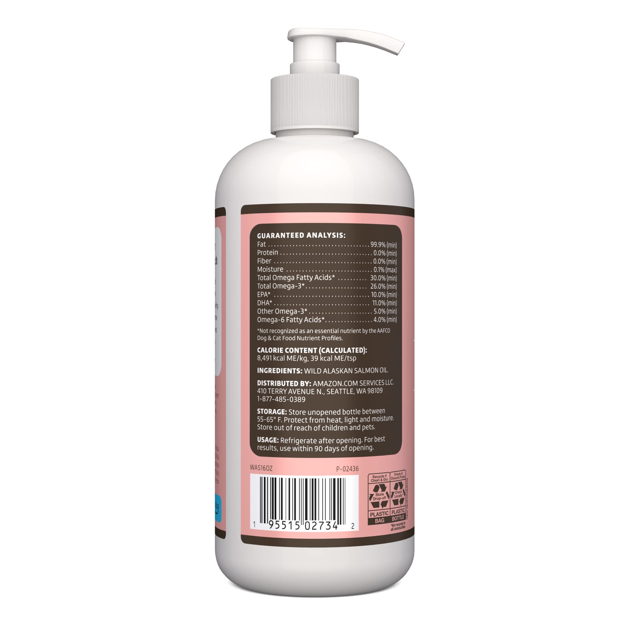 Wonder Bound Wild Alaskan Salmon Oil added to pet meals for convenient supplementation