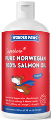 Wonder Paws salmon oil for dogs bottle pour enables simple daily dosing for healthy skin