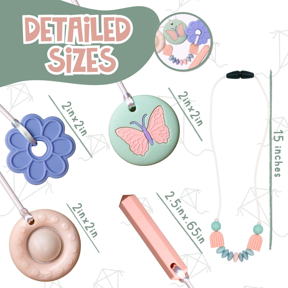 Wonder Sense Whimsy Necklaces teething-use scenario demonstrates safe oral engagement.