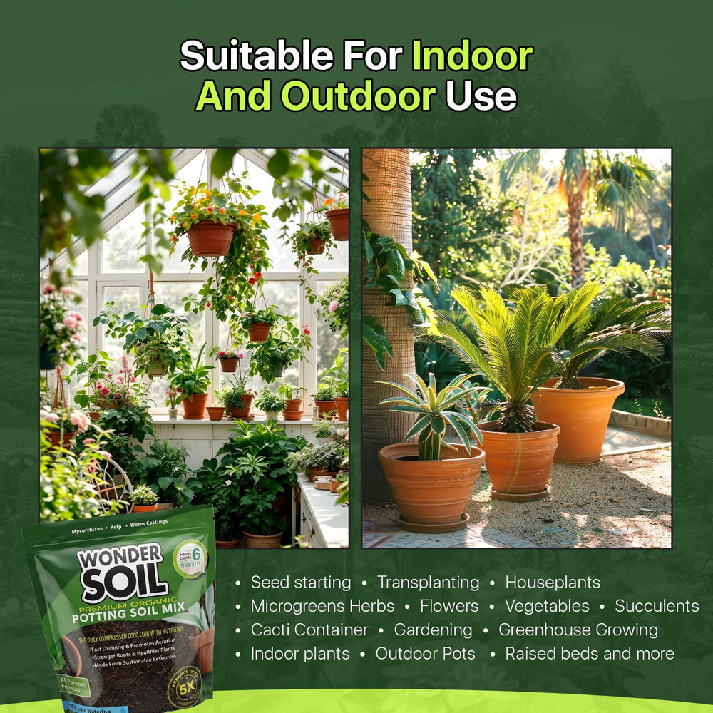 Wonder Soil resealable bag keeps remaining soil dry and fresh.