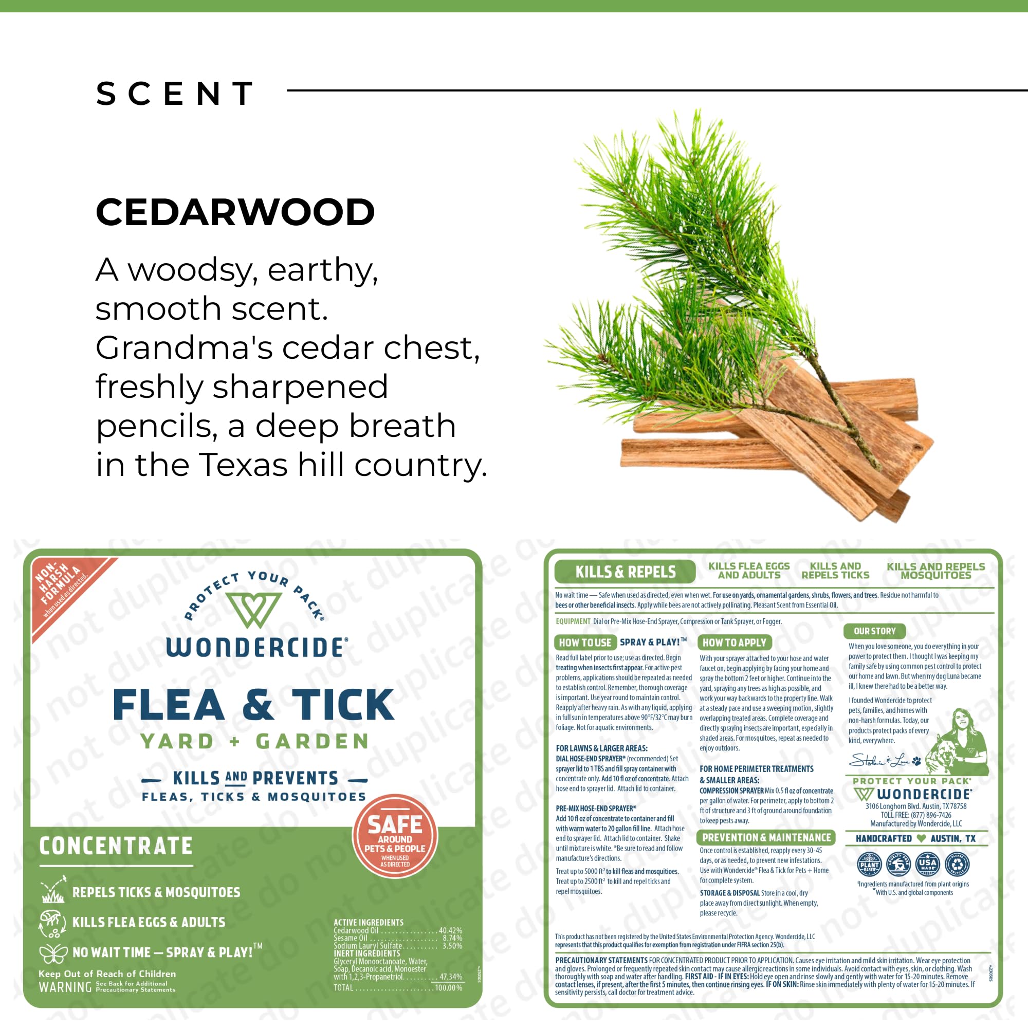 Cruelty-free and biodegradable Wondercide formula for eco-conscious yards