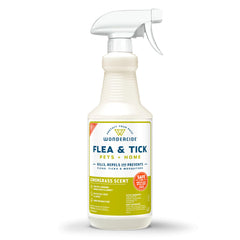 Wondercide spray bottle with lemongrass scent for fleas, ticks and mosquitoes.